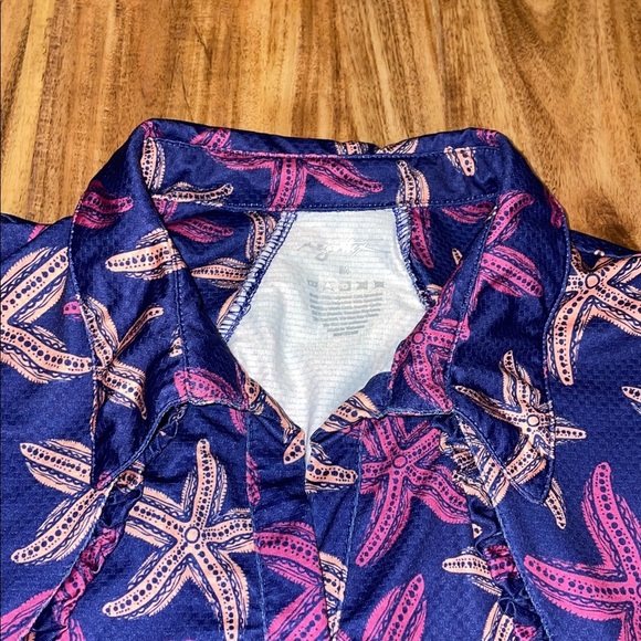 Gottex women’s medium 8 10 dress Starfish Pattern Sleeveless purple golf tennis - Picture 3 of 8